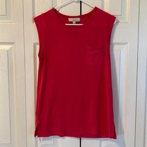 LOFT hot pink sleeveless shirt SZ M